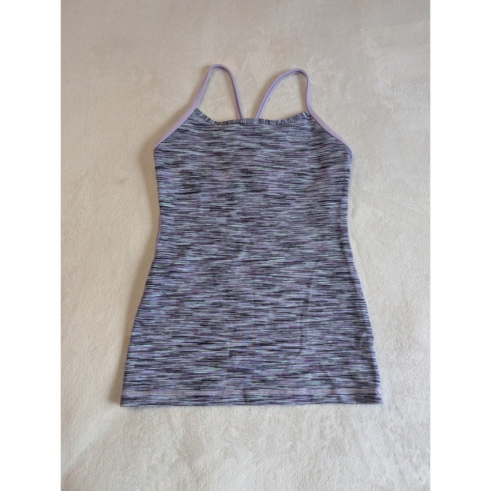 Lululemon Cool Racerback Tank Top Athletic Workout Purple Space Dye Size 2‎